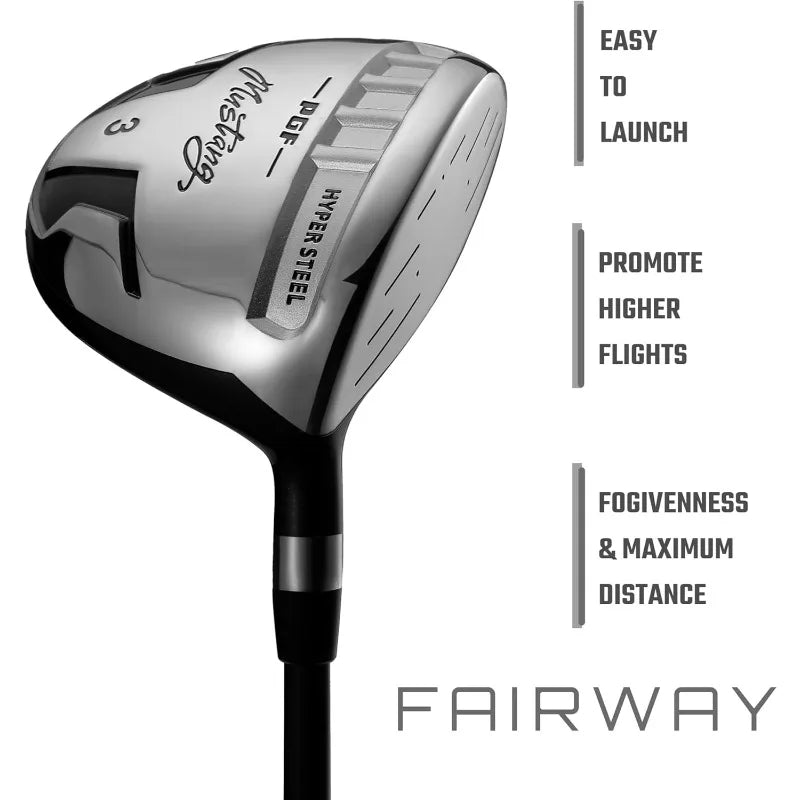 PGF Men's Mustang MK7 Complete Golf Club Package Set [Flex:Regular][14-Pieces]