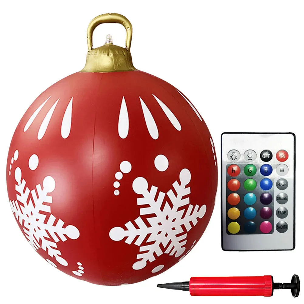 Giant Outdoor 60cm Light Up PVC Inflatable Christmas Ball With Remote Control