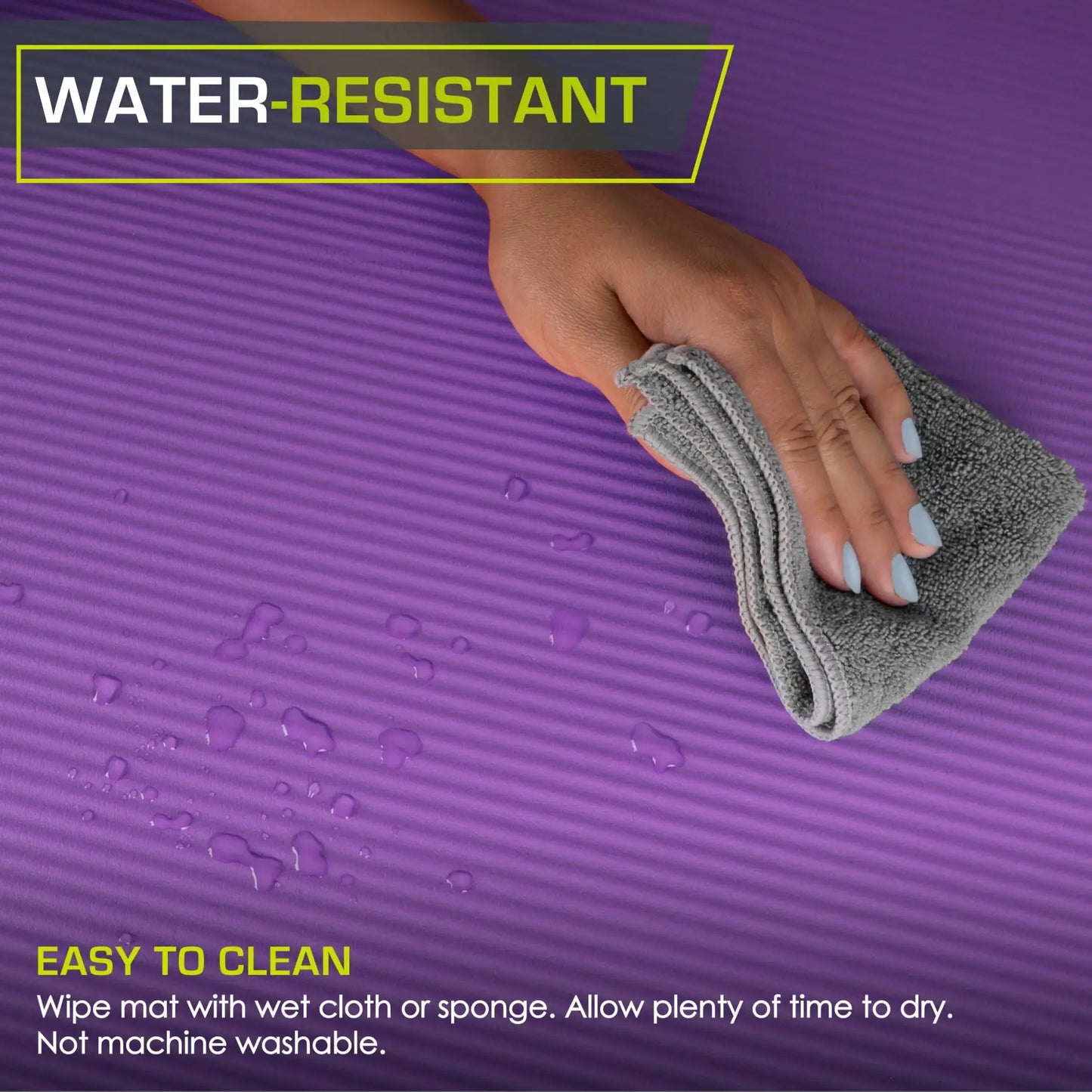 Extra Thick Yoga Mat, 1/2 or 1-Inch Thick, Non-Slip Pilates & Fitness Mat, High Density Cushioning for Floor Exercises, Home Gym