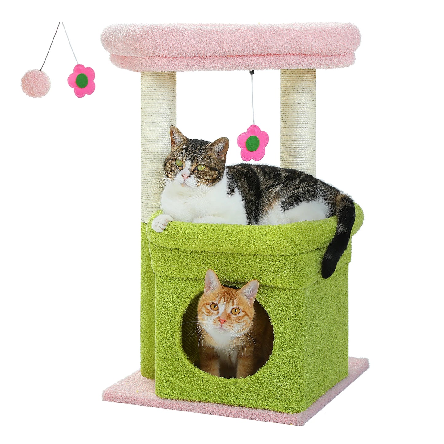 Cat Tree Tower With Cozy Condo And Wide Top Perch Sisal Posts For Indoor Cats
