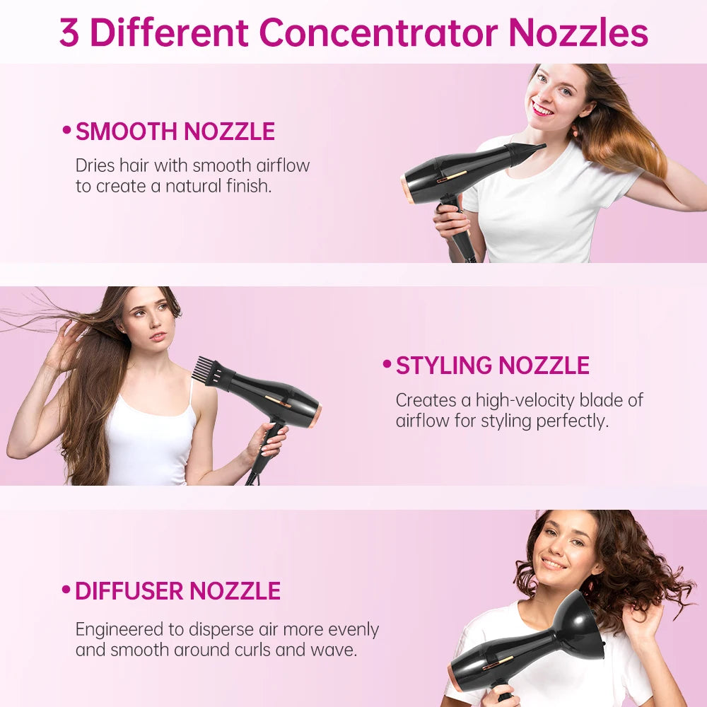 Morfone 12 In 1 Hair Dryer With Accessories Kit Including Combs And Clips