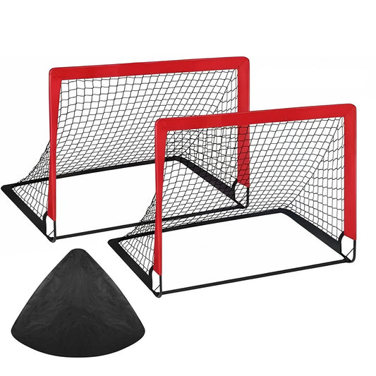 Backyard Soccer Goals Set 2Pcs Portable Football Net Door Frame Indoor Outdoor