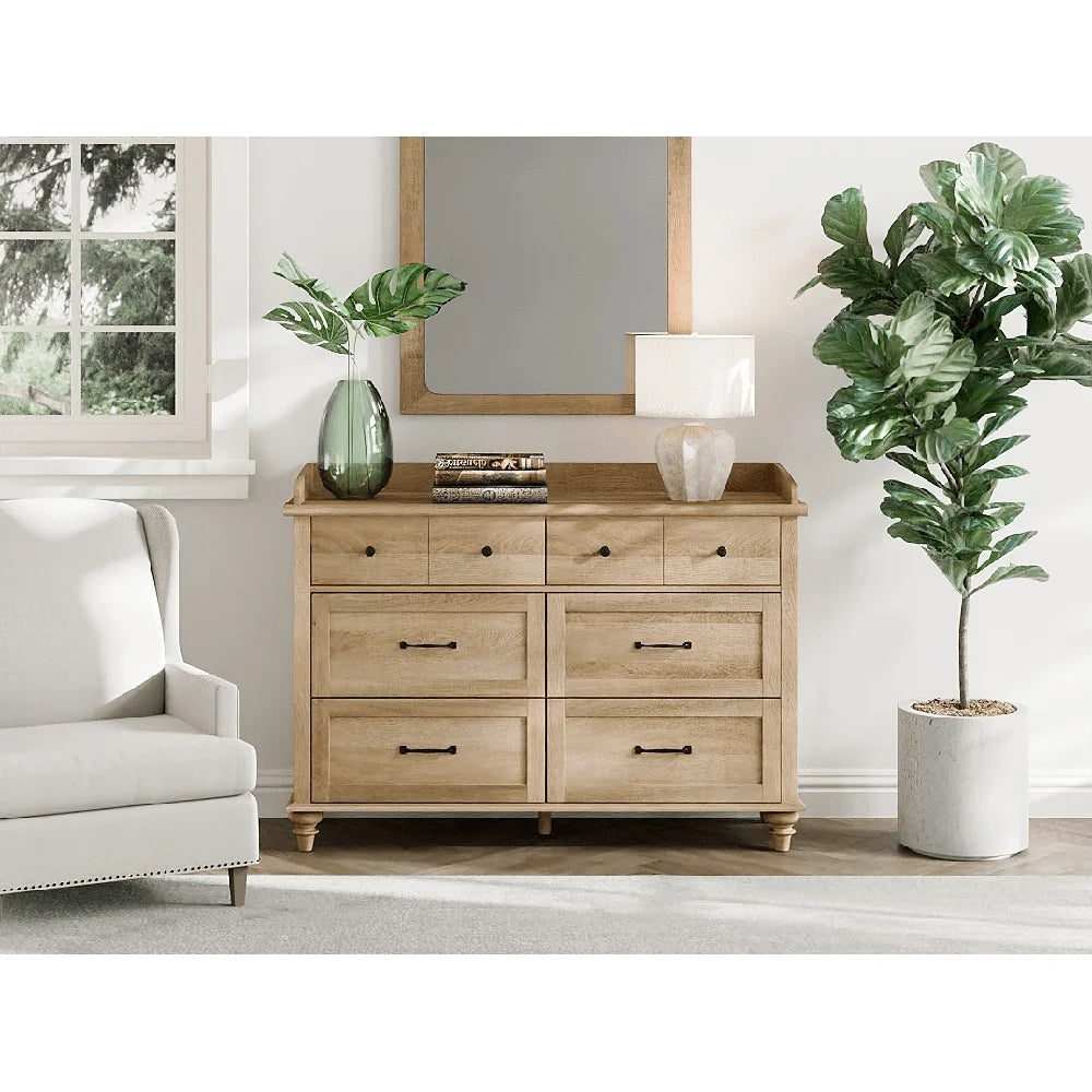 Wood Kids Dresser Six Drawer Changing Table Nursery Chest