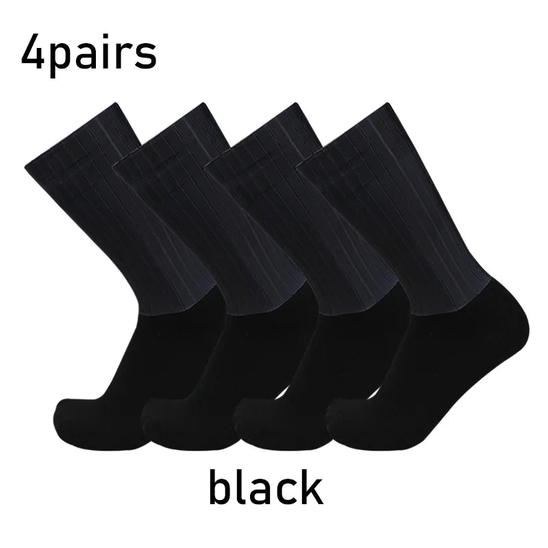 Aero Pure Color Cycling Socks Set 4 Pairs Non Slip Cool