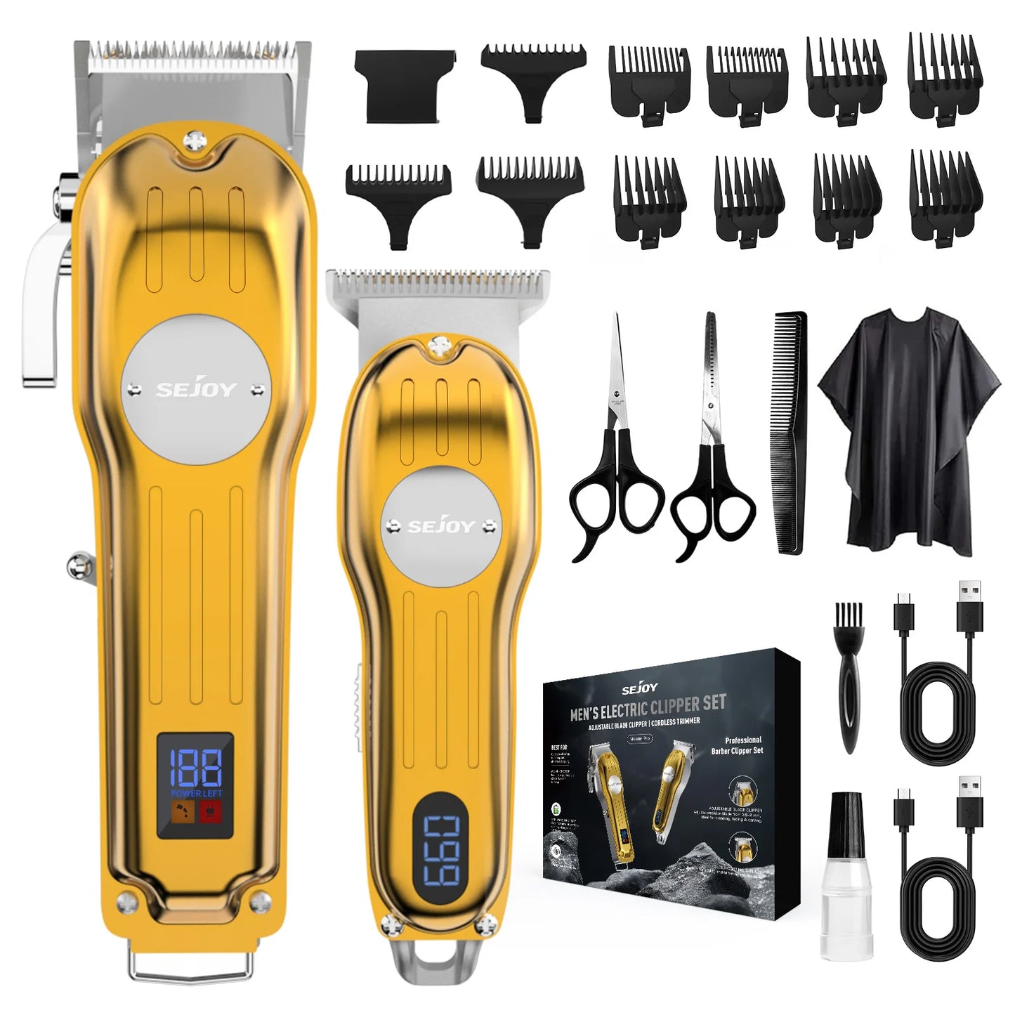 Sejoy Professional Hair Clipper Set Cordless Rechargeable For Men Barber