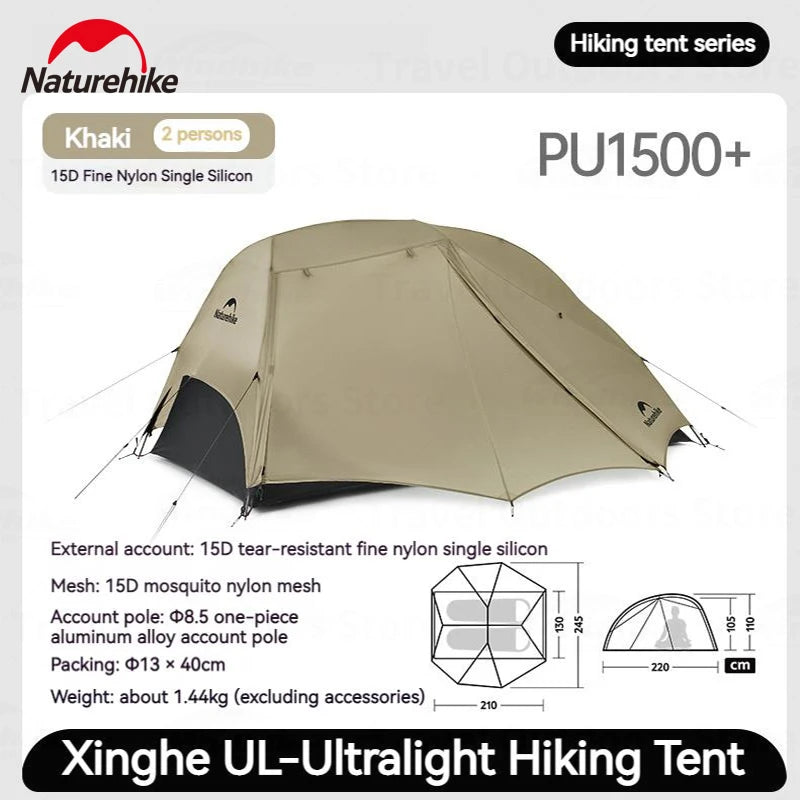 Naturehike Star River Ul Camping Tent 15D Silicone Ultralight 2 Person 3 Seasons