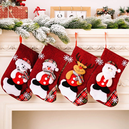 Embroidered Snowman Christmas Stockings For Fireplace Decor 2025 Gift