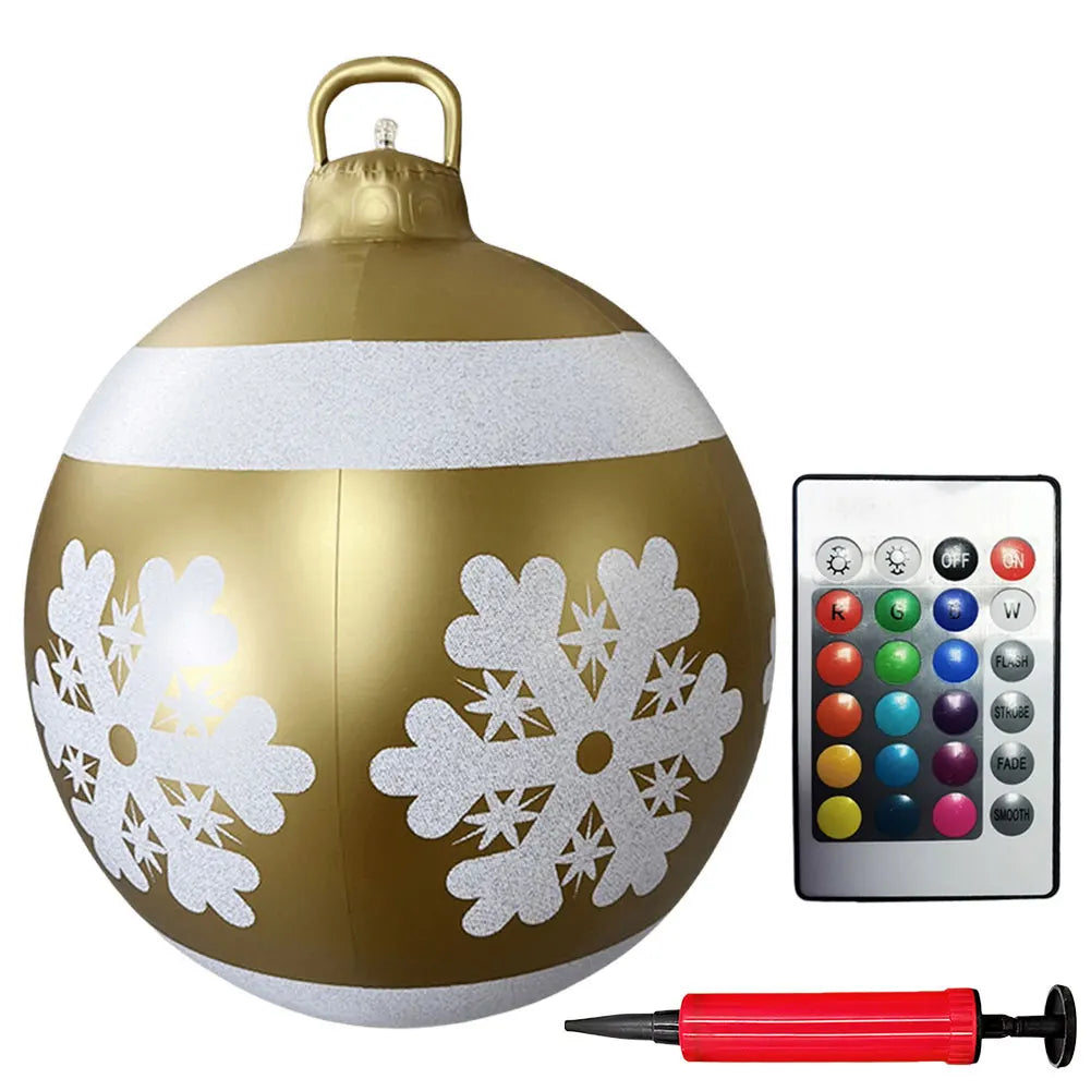 Giant Outdoor 60cm Light Up PVC Inflatable Christmas Ball With Remote Control