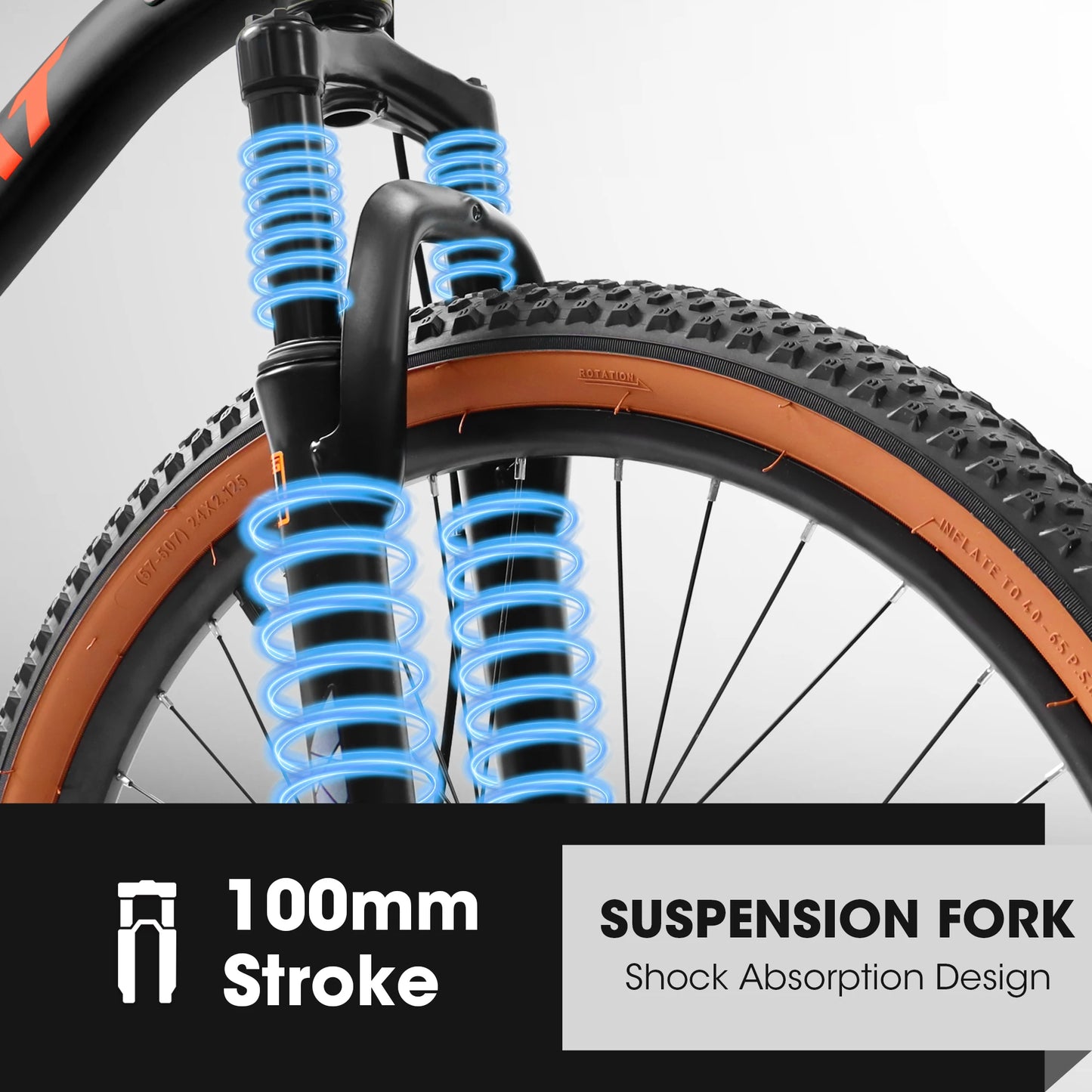 Ecarpat 27.5 Inch Mountain Bike 21 Speed Steel Frame Hardtail Disc Brakes