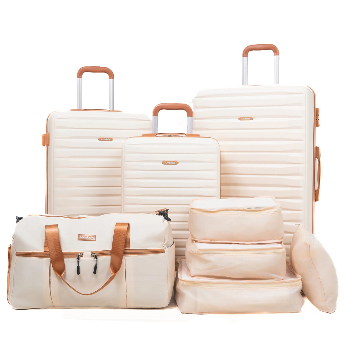 Travelhouse 3 Piece ABS Luggage Set With Spinner Wheels TSA