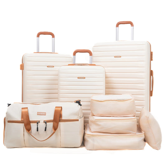 Travelhouse 3 Piece ABS Luggage Set With Spinner Wheels TSA