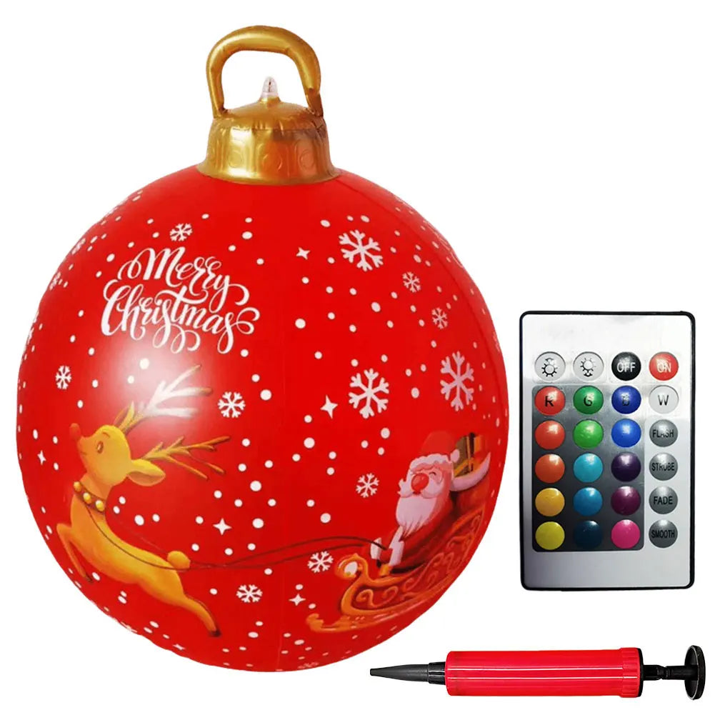 Giant Outdoor 60cm Light Up PVC Inflatable Christmas Ball With Remote Control