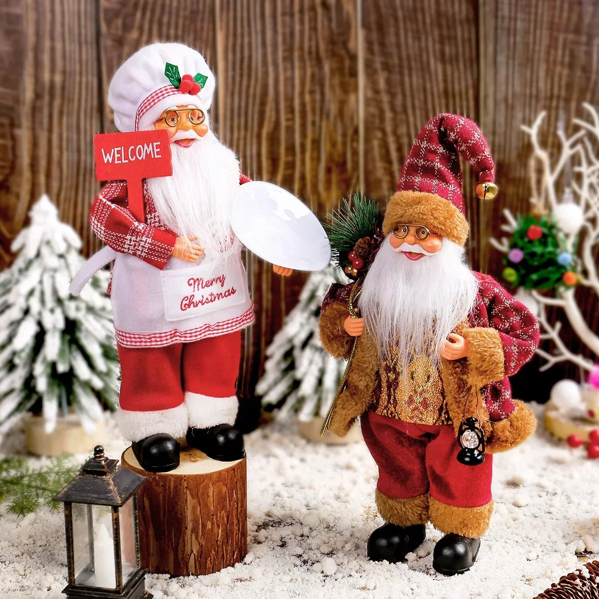 Santa Claus Plush Doll 30cm Christmas Home Decor Gift Set 1 to 4