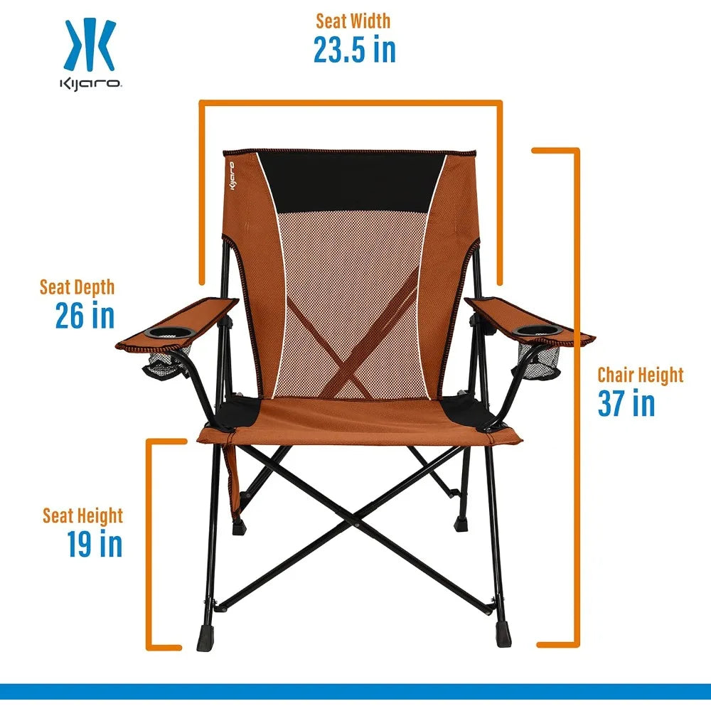 Victoria Desert Orange Dual Lock Camping Chair Portable