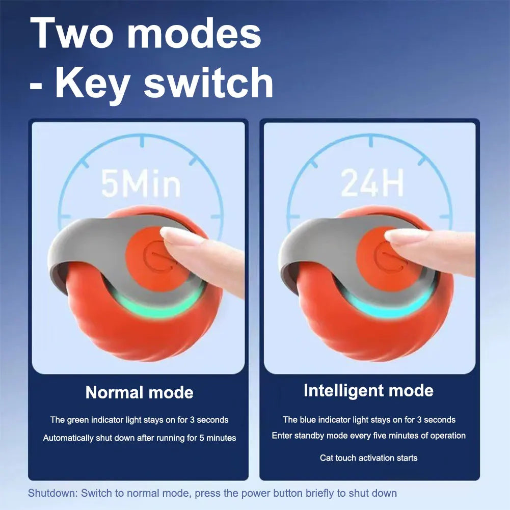 Automatic Moving Cat Toy Ball With Speedy Tail USB Rechargeable Two Speeds