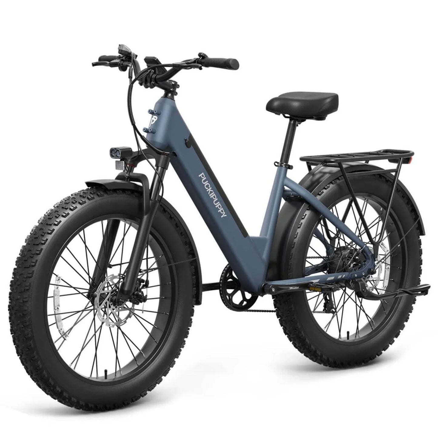PUCKIPUPPY Samoyed Electric Bike 960W Peak 28 MPH Commuter E Bike 26 Inch Fat Tire Electric Bicycle 2 Year Warranty
