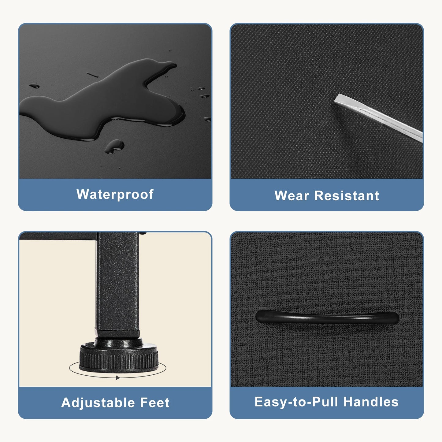 JHK Dresser For Bedroom With 7 Fabric Drawers Organizer Storage Closet Chest Clothes For Living Room Display Cabinet