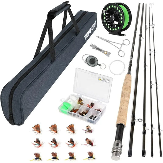 Lightweight Graphite Fly Fishing Rod And Reel Combo Kit 4 Piece Carrier Bag