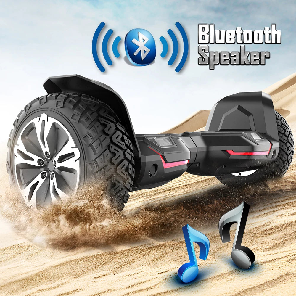 8.5 Inch All Terrain Hoverboard With Bluetooth Speakers LED Lights UL2272