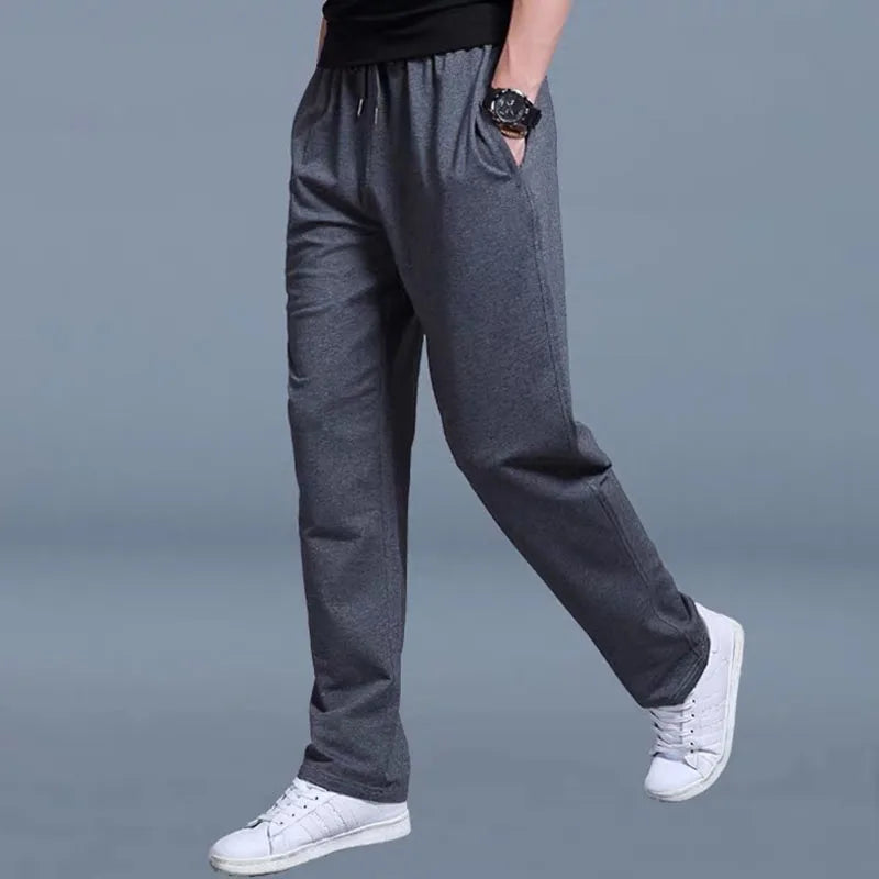 Men's Korean Straight Leg Jogger Sweatpants for Running and Workout Gym