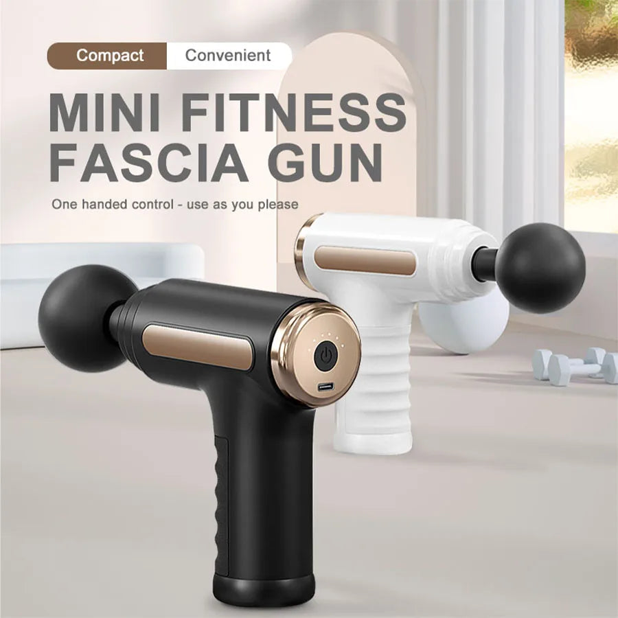 Fascia Electric Massage Gun With 4 Replaceable Heads