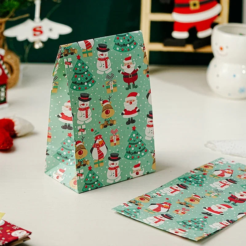 Kraft Paper Christmas Cookie Bags 5 Or 10 Pack Snack Packaging Bags