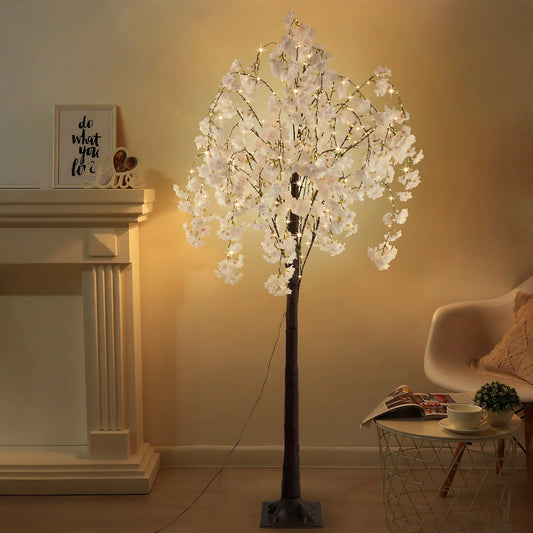 Cherry Blossom 6ft Indoor Lighted Tree 450 LED Lights