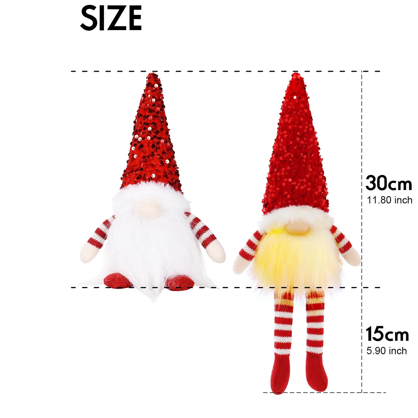 Glowing Gnome Christmas Faceless Doll 30cm Tree Ornament Night Light