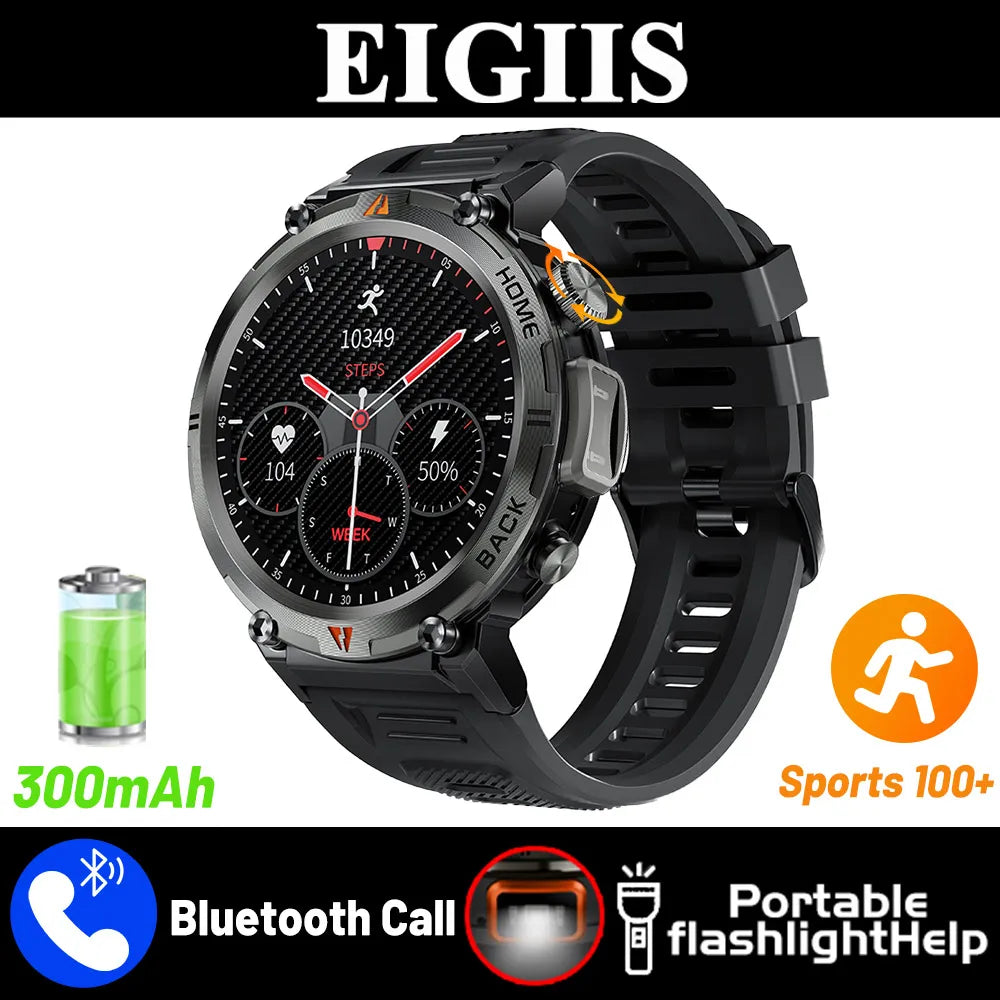 EIGIIS KE3 2025 Bluetooth Call Smartwatch for Men Full Touch Heart Rate Monitor