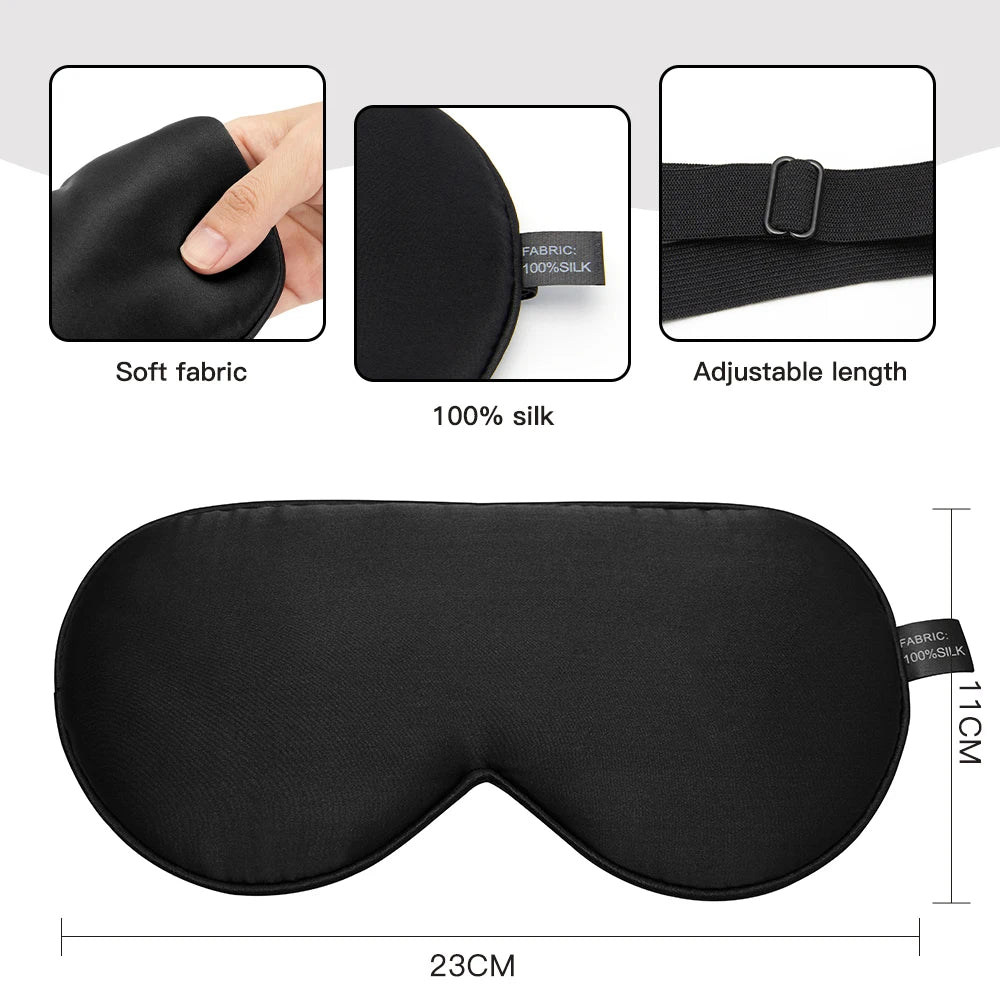 Mulberry Silk Sleep Mask For Sleeping Light Blocking Soft Comfort Eye Cover