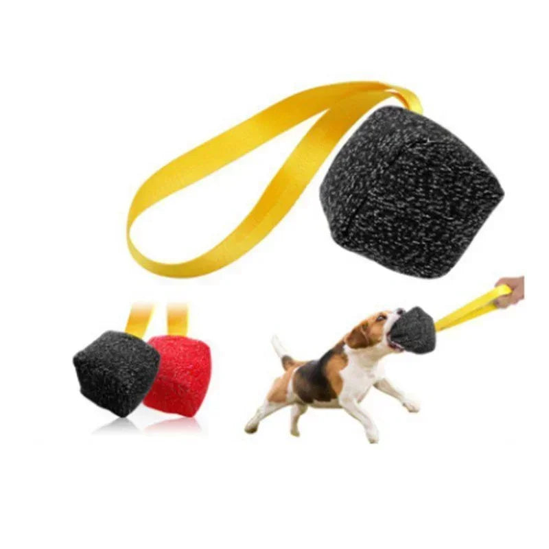 Large Interactive Dog Chew Ball Toy for Agility Training Tug With Nylon Cord Handle for German Shepherd