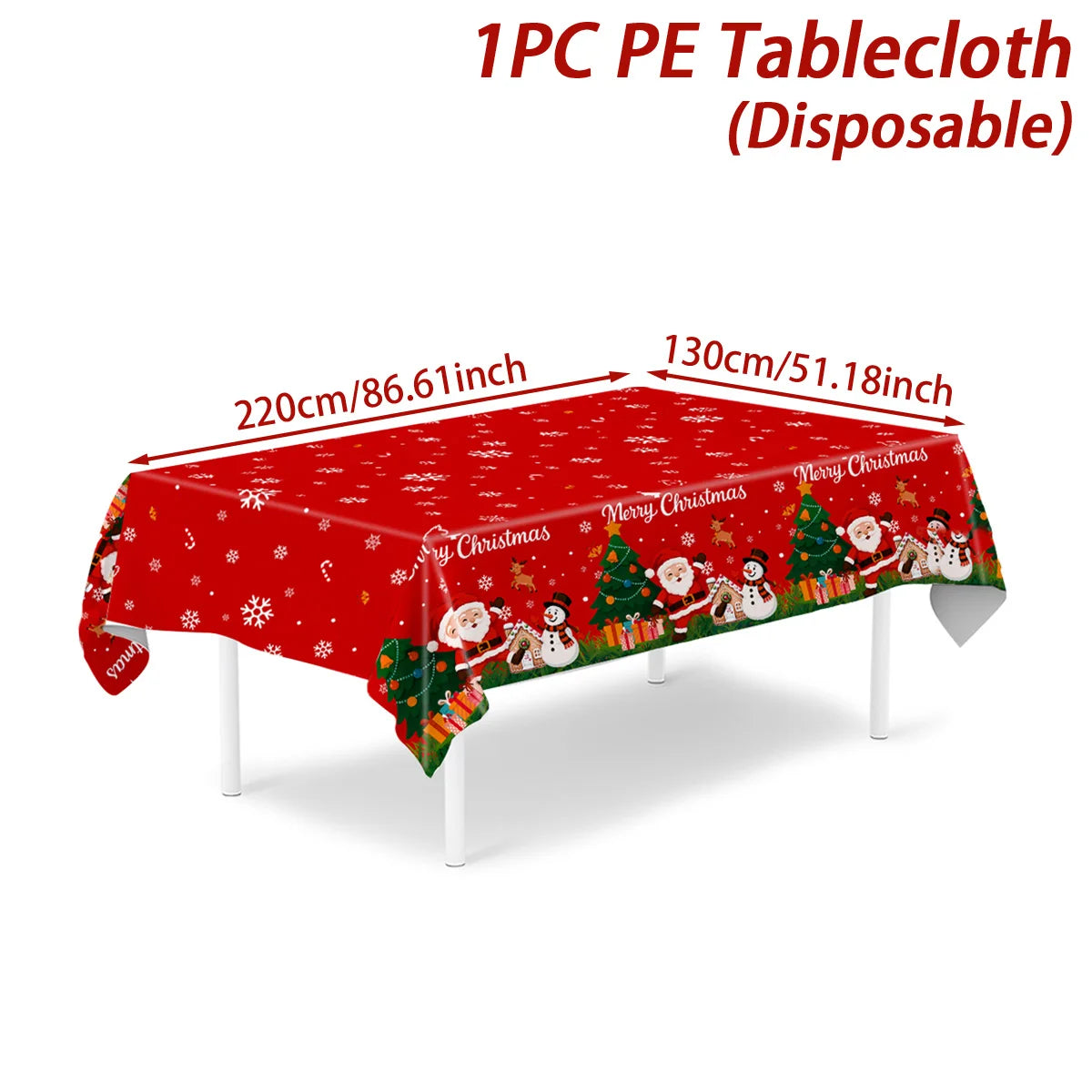 Christmas Snowflake Plastic Tablecloth For Navidad Natal And New Year Decor