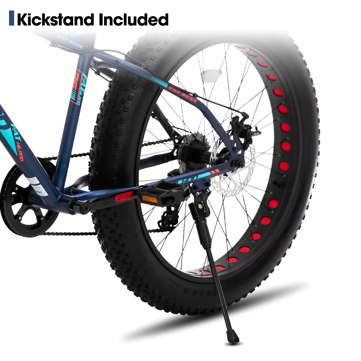 Hiland 20 Inch Kids Fat Tire Mountain Bike Shimano 7 Speed Dual Disc Brakes