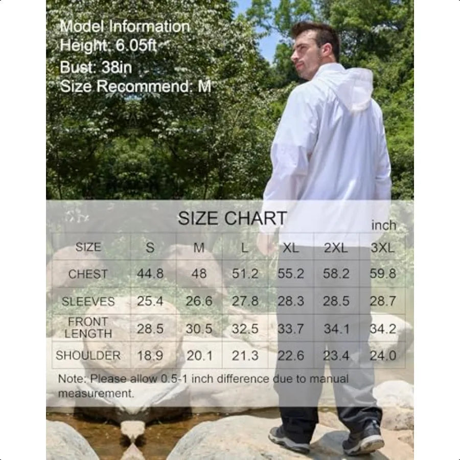 Giisam Mens Hooded Rain Jacket Waterproof Packable For Hiking Cycling