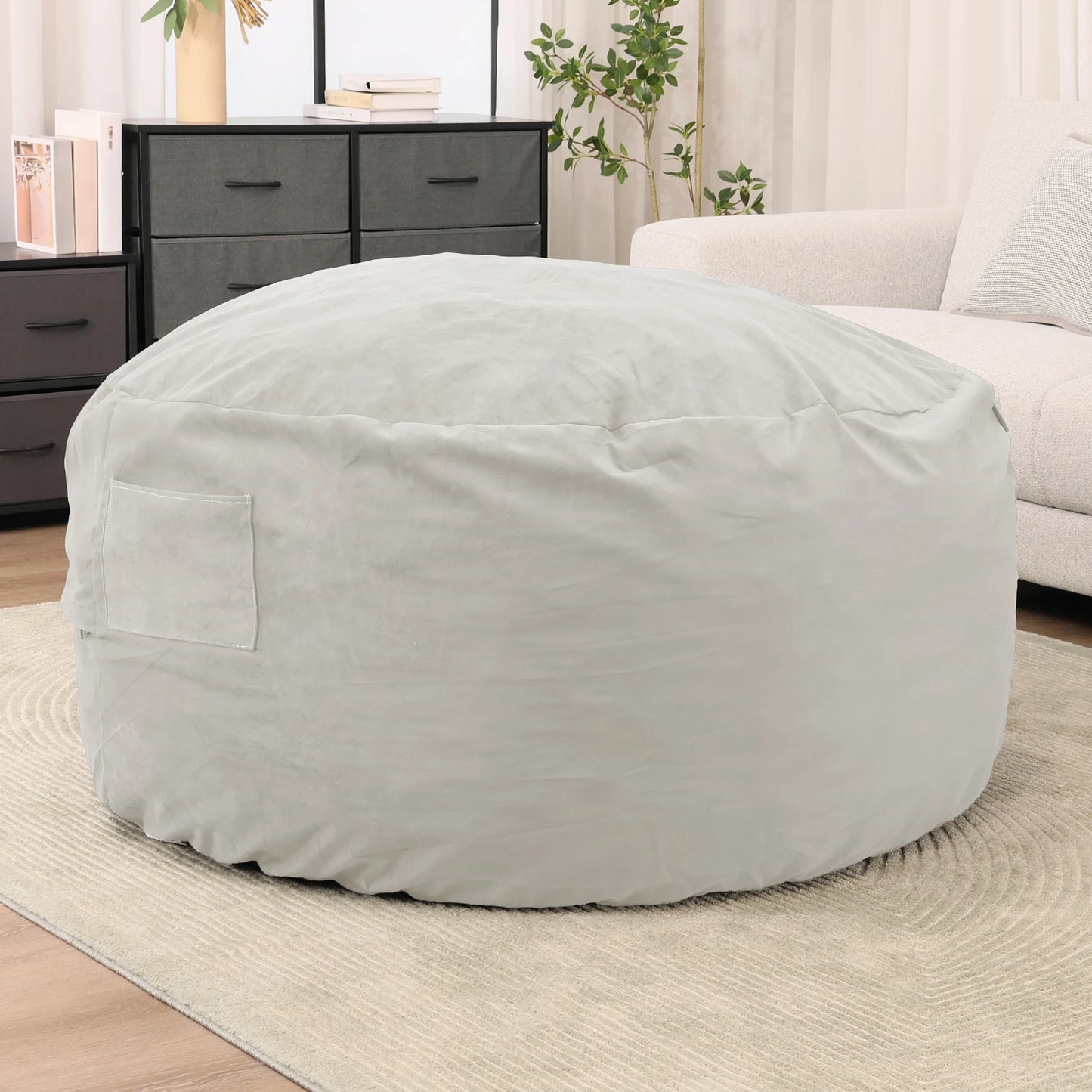 Oversized Bean Bag Chair For Gaming And Reading Foam Filled With Removable Cover