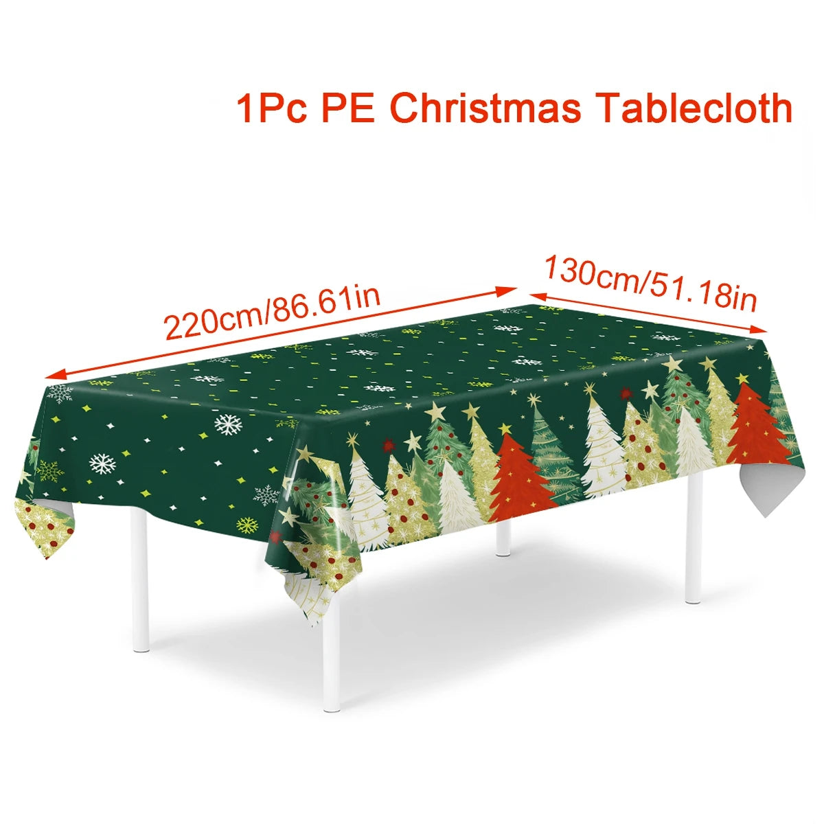 Christmas Snowflake Plastic Tablecloth For Navidad Natal And New Year Decor