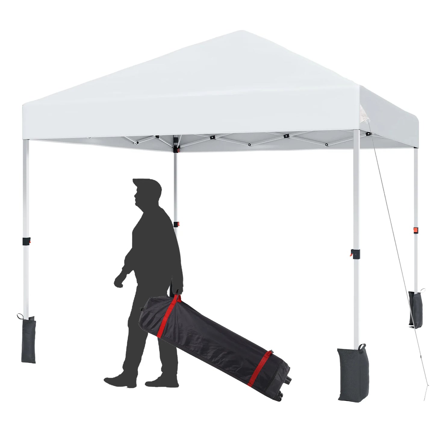 10x10ft Center Locking Canopy Tent Shelter Height Adjustable Legs Waterproof UV
