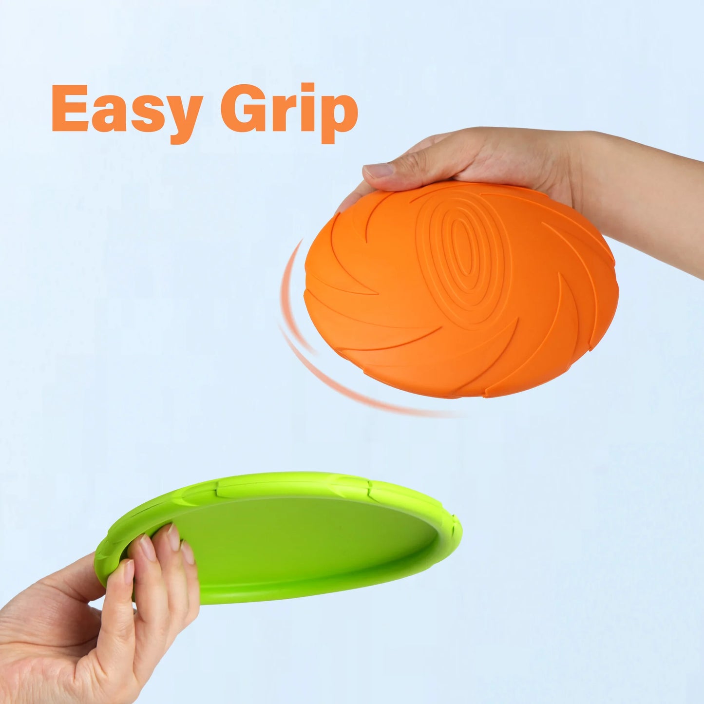 Dog Flying Disc 2 Pack 7 Inch Durable Natural Rubber Floating Flying Saucer for Water Pool Beach Orange