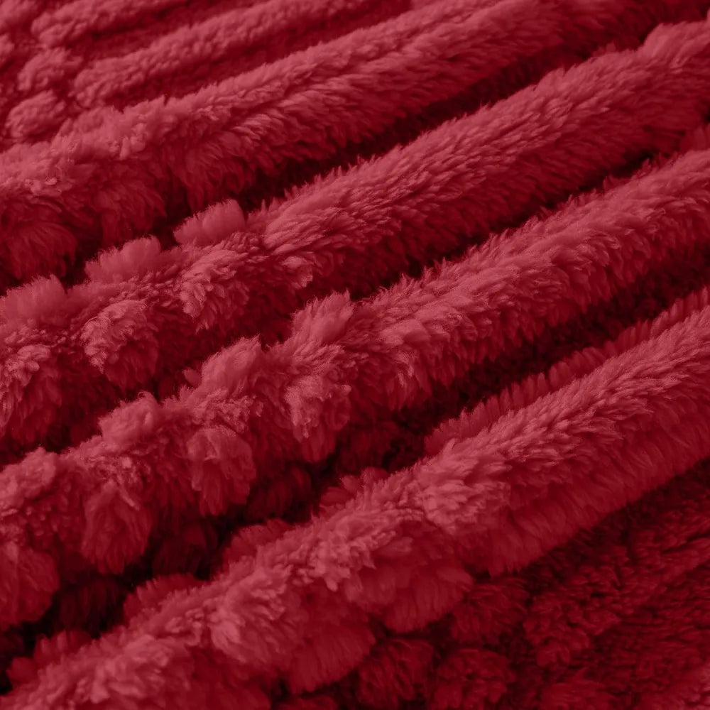 Red Fleece Throw Blanket 50x70 Inch Plush Cozy For Sofa Living Room