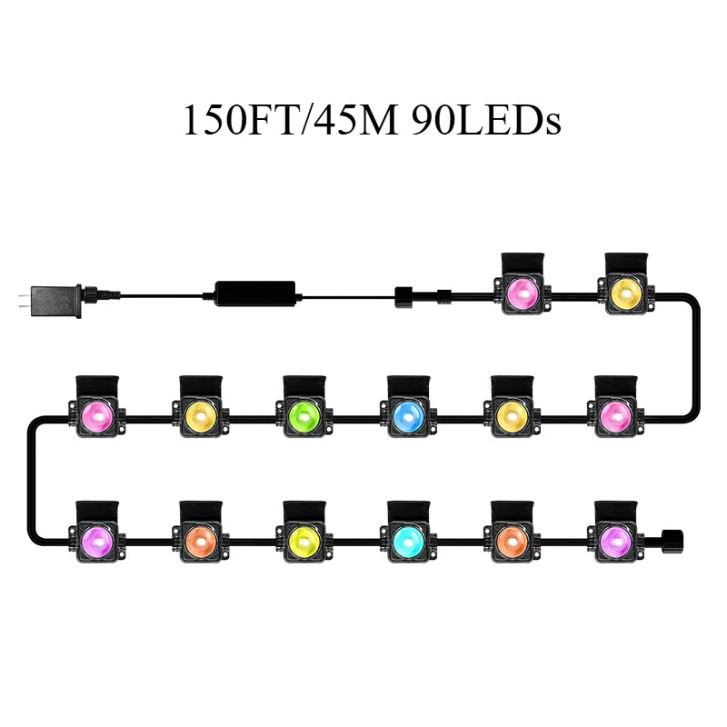 MIMIRGB Smart Eave Lights IP67 Waterproof LED String Lights Christmas Decor