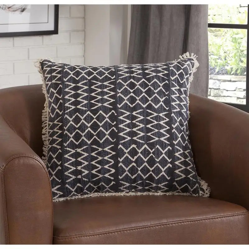 Navy White Throw Pillow Modern Design Decorative Couch Cushion Soft Fabric