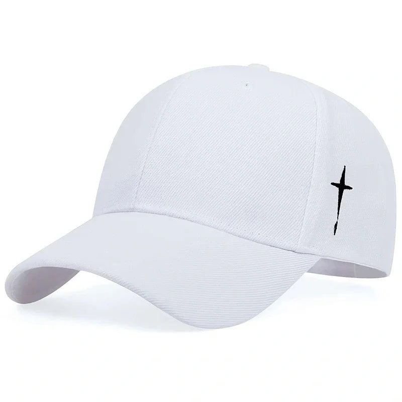 Unisex Cross Embroidery Snapback Baseball Cap Adjustable