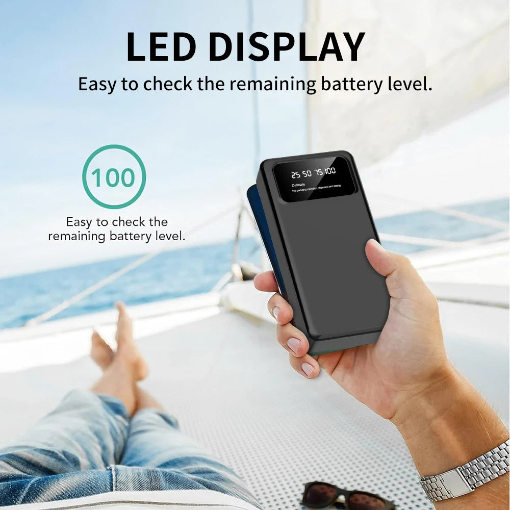 30000mAh Portable Power Bank With LED Display Dual USB Ports And 5V 2A Output