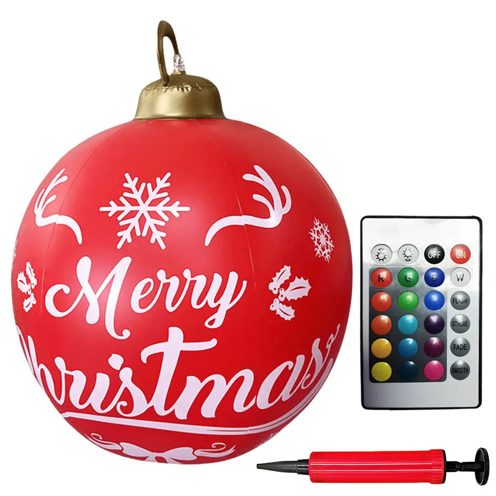 Giant Outdoor 60cm Light Up PVC Inflatable Christmas Ball With Remote Control