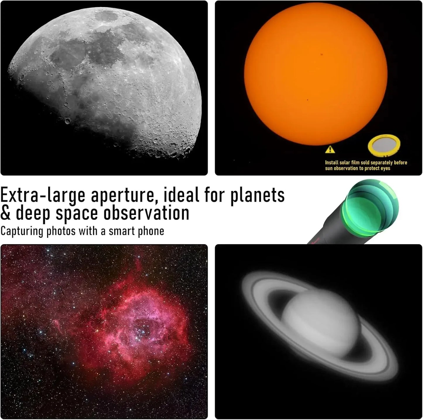 100mm Aperture 600mm Focal Length High Powered Telescope With Star Finding System For iOS Android Smartphone