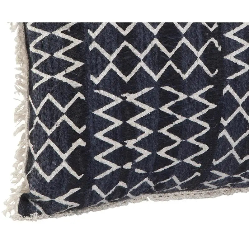 Navy White Throw Pillow Modern Design Decorative Couch Cushion Soft Fabric