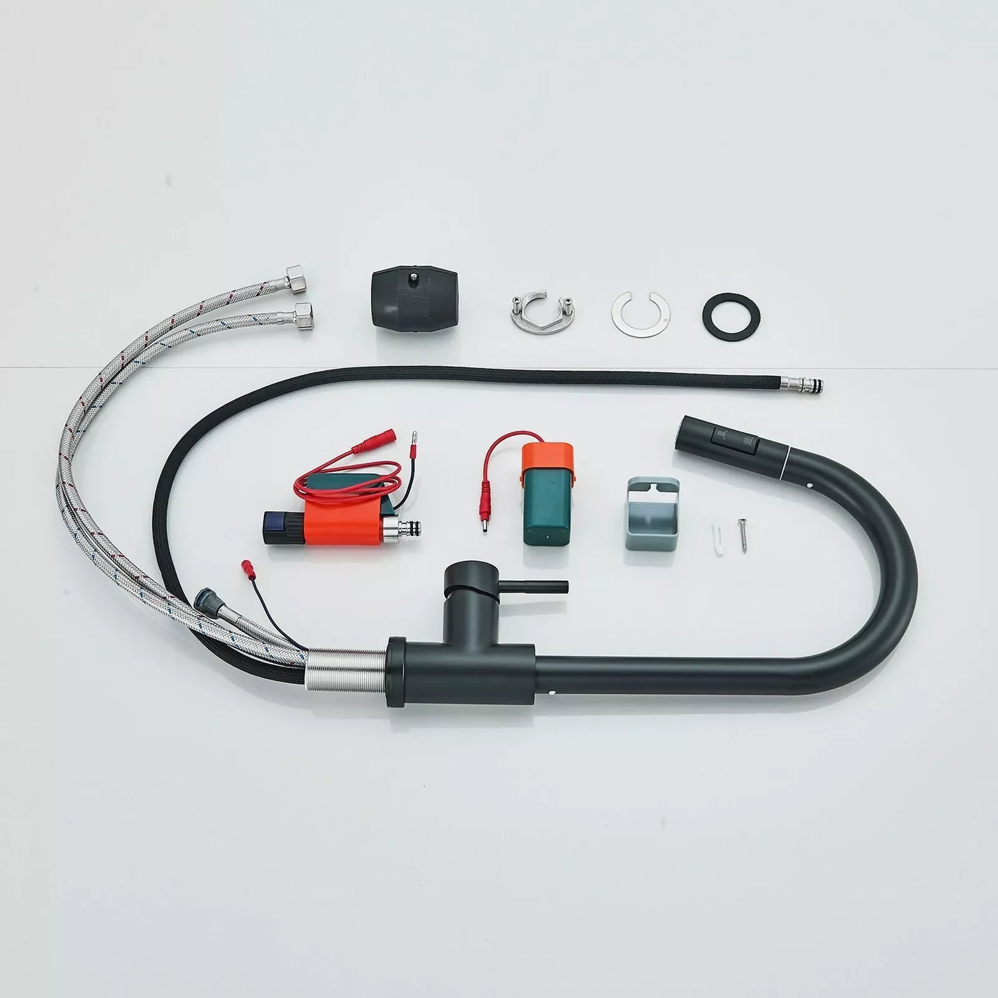 Black Pull Out Sensor Kitchen Faucet With Touch Control 2 Function Single Handle Mixer