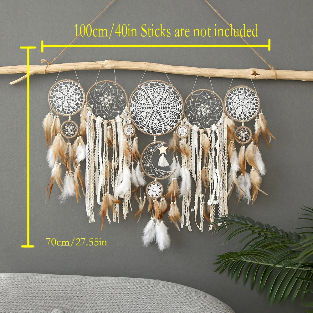 Bohemian Dreamcatcher Set Five Pcs Large Wall Hangings