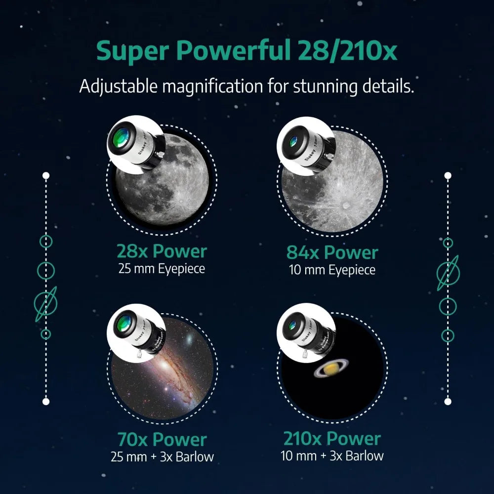 SkyWays 70070 Telescope 70mm Aperture 10x Magnification For Astronomy And Stargazing