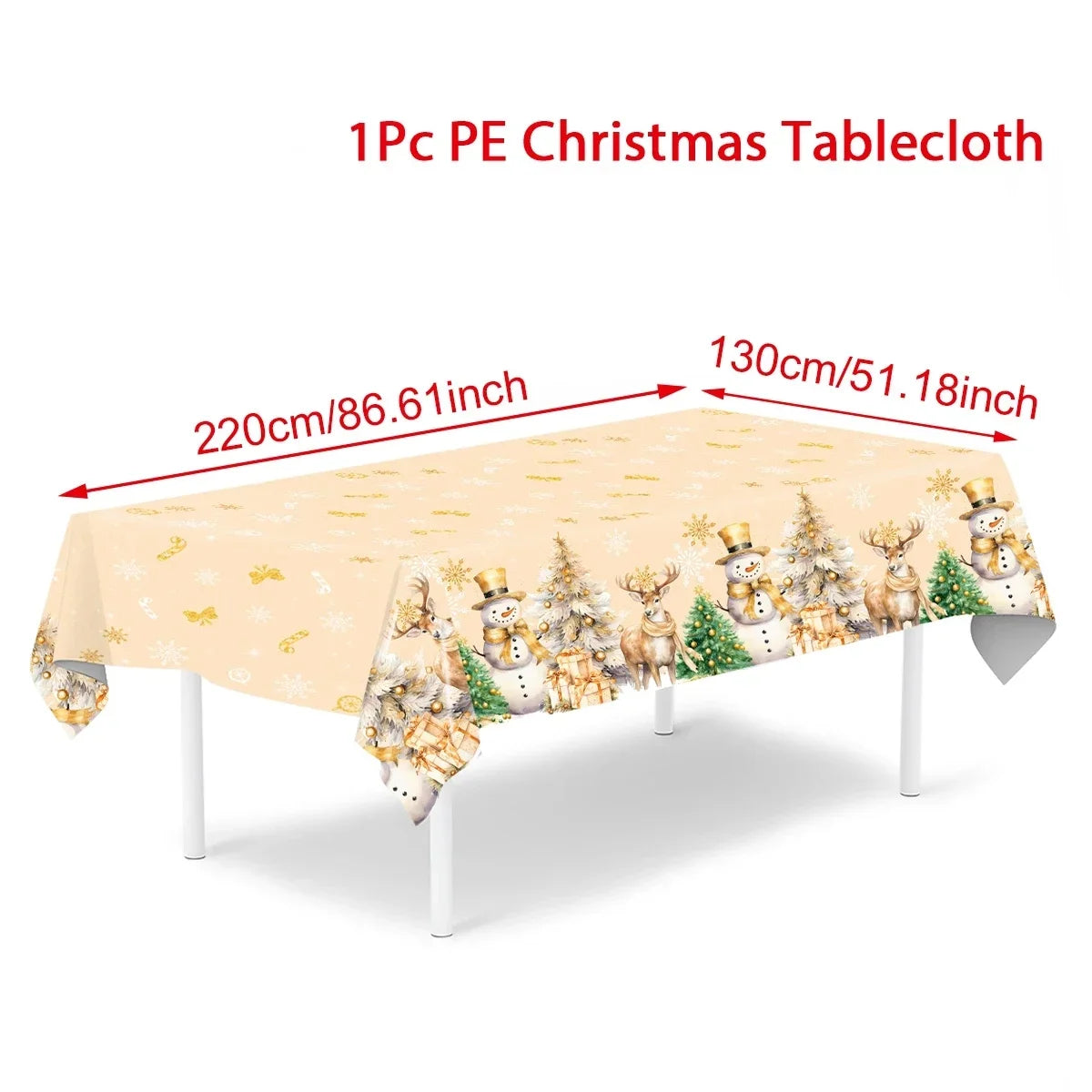 Christmas Snowflake Plastic Tablecloth For Navidad Natal And New Year Decor